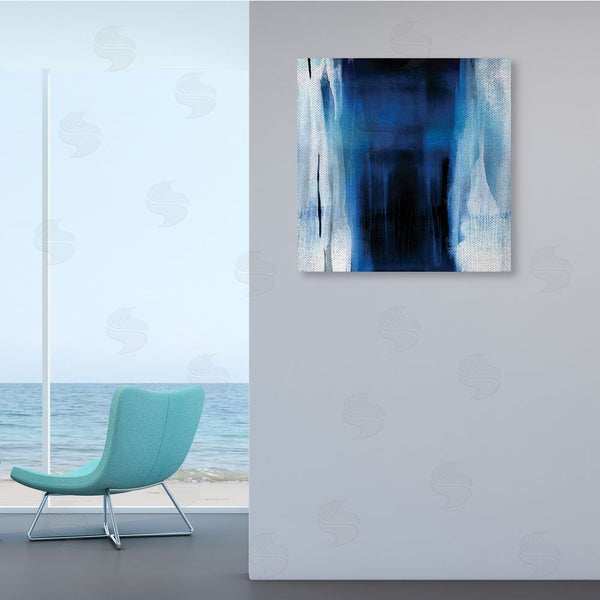 Stupell Industries Christine Wright | Abstract Expressive Paint Deep Blue White Wall Art