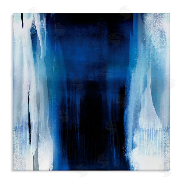 stupell industries Christine Wright | Abstract Expressive Paint Deep Blue White Wall Art