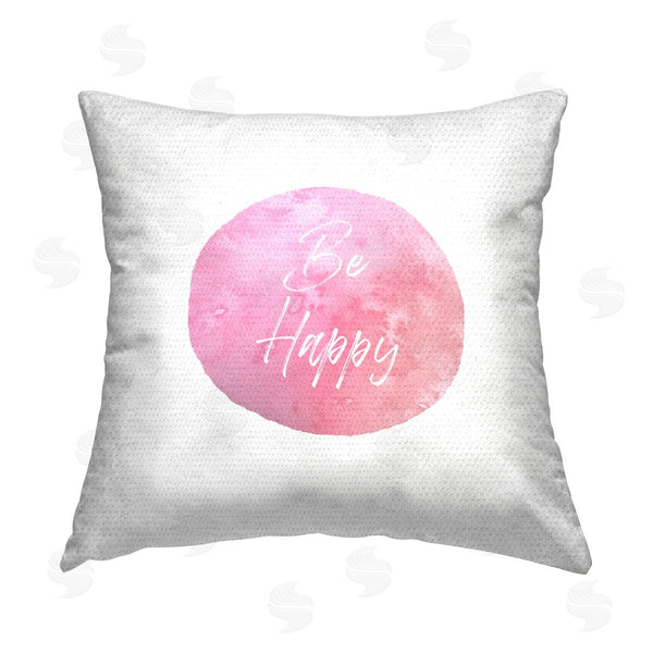 Stupell Industries Christine Zalewski | Be Happy On Pink Printed Throw Pillow