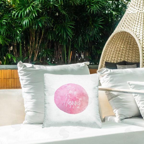 Stupell Industries Christine Zalewski | Be Happy On Pink Printed Throw Pillow