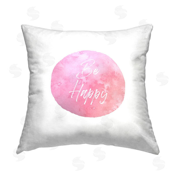 stupell industries Christine Zalewski | Be Happy on Pink Printed Throw Pillow