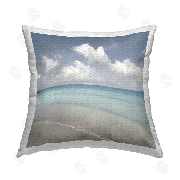 Stupell Industries Christine Zalewski | Cloudy Beach Shore Printed Throw Pillow