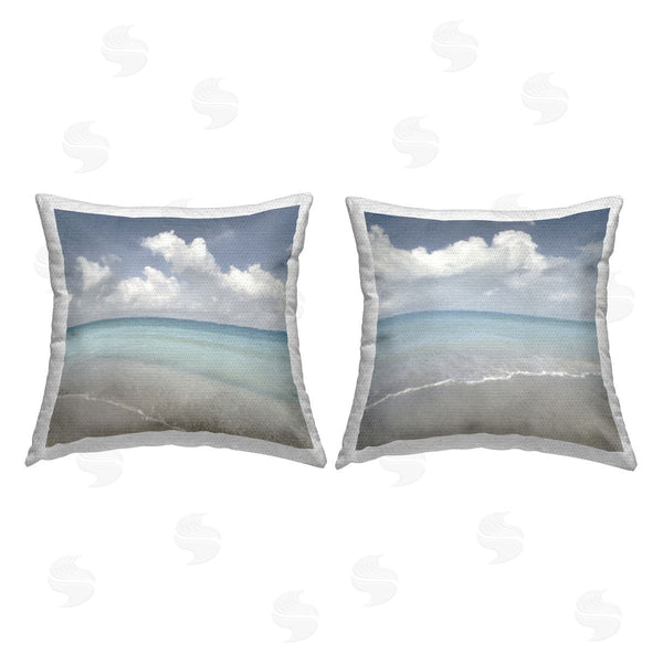Stupell Industries Christine Zalewski | Cloudy Nautical Beach Printed Throw Pillow Set