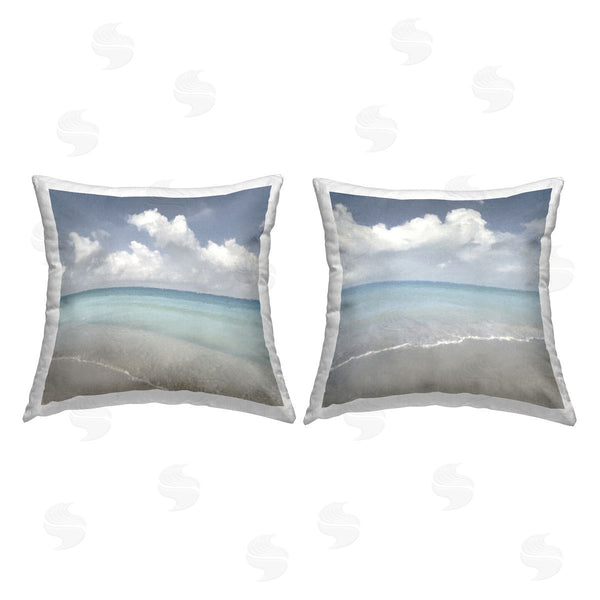 stupell industries Christine Zalewski | Cloudy Nautical Beach Printed Throw Pillow Set