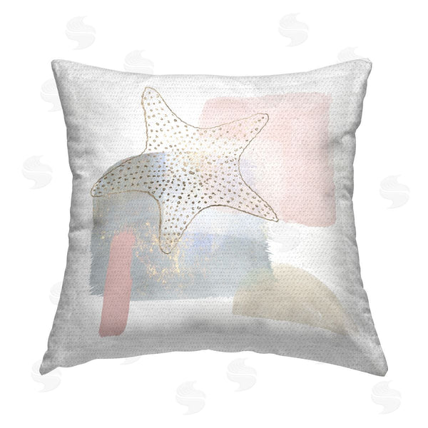 Stupell Industries Christine Zalewski | Coastal Abstract Pastel Starfish Printed Throw Pillow