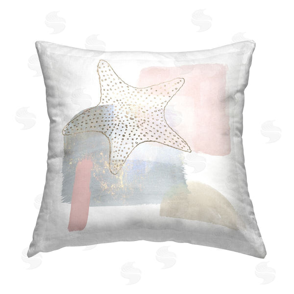 stupell industries Christine Zalewski | Coastal Abstract Pastel Starfish Printed Throw Pillow