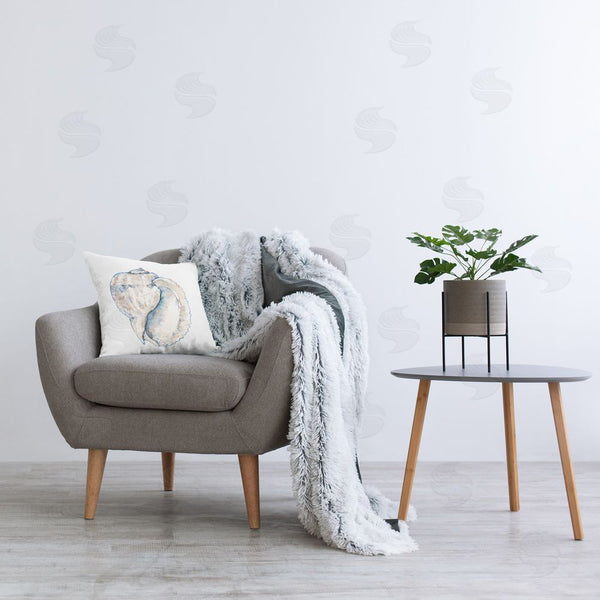 Stupell Industries Christine Zalewski | Conch Shell On White Printed Throw Pillow