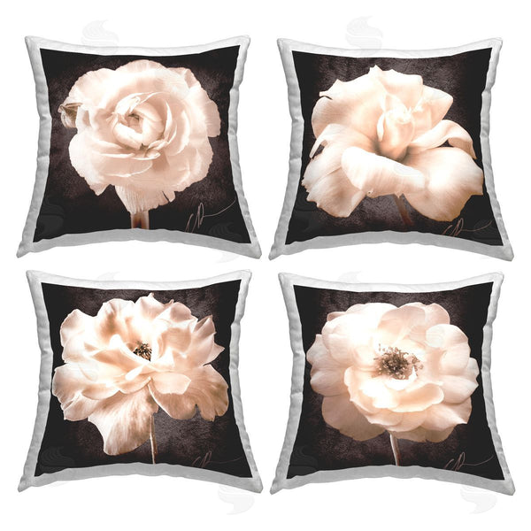 stupell industries Christine Zalewski | Dark Blooming Roses Printed Throw Pillow Set