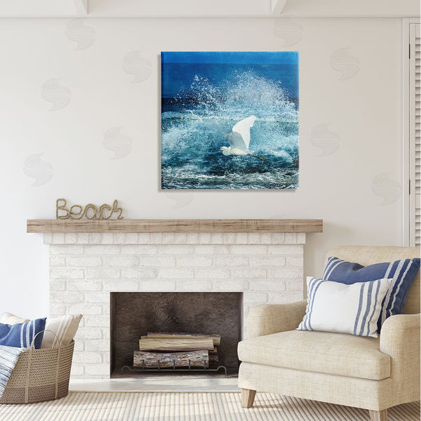 Stupell Industries Christine Zalewski | Egret Flying Waves Splashing Wall Art