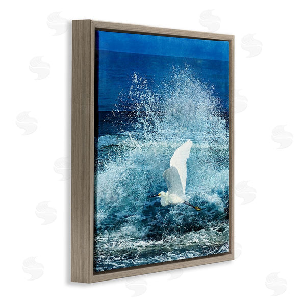 Stupell Industries Christine Zalewski | Egret Flying Waves Splashing Wall Art