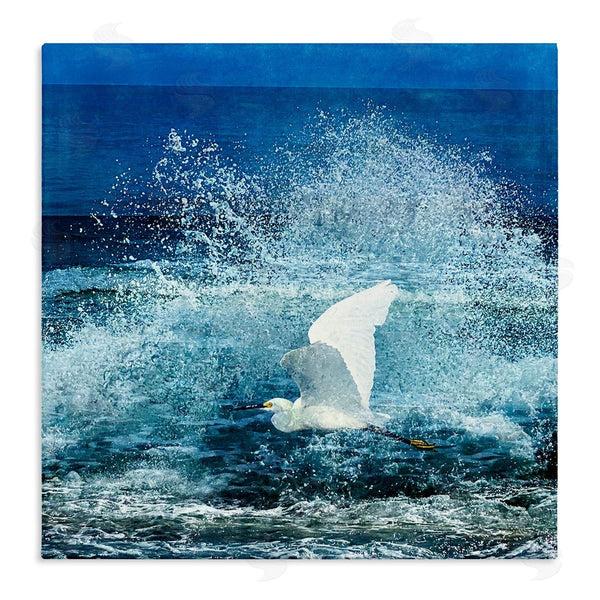 stupell industries Christine Zalewski | Egret Flying Waves Splashing Wall Art