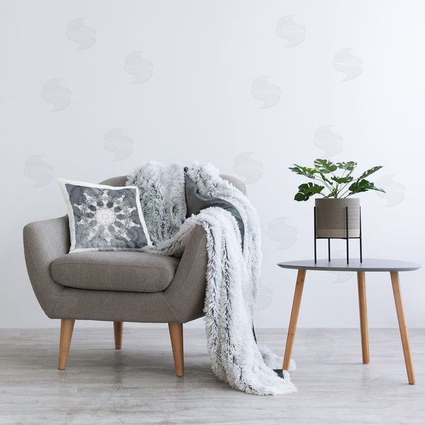 Stupell Industries Christine Zalewski | Grey Boho Fractal Printed Throw Pillow