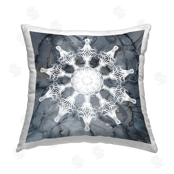 stupell industries Christine Zalewski | Grey Boho Fractal Printed Throw Pillow