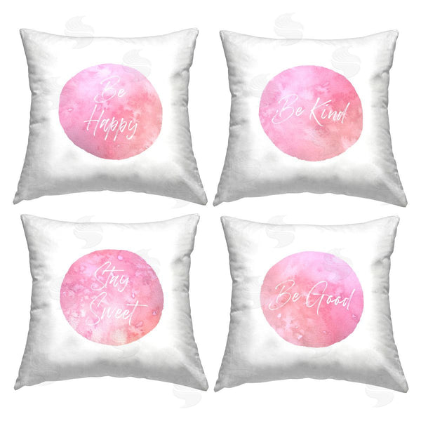 stupell industries Christine Zalewski | Motivational Phrases on Pink Printed Throw Pillow Set
