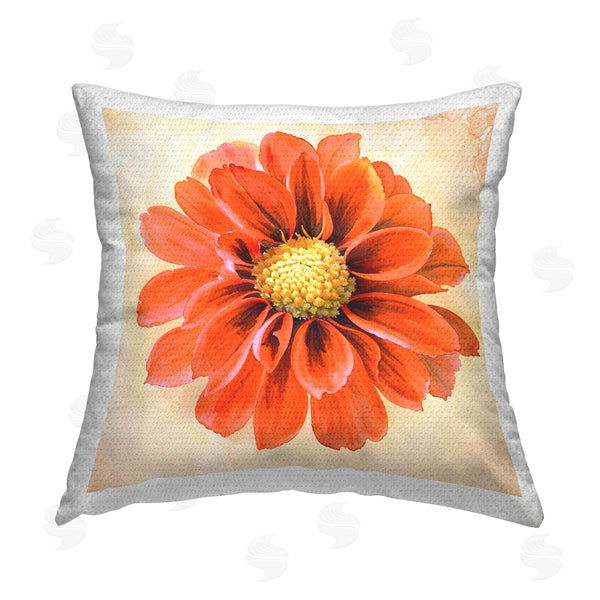 Stupell Industries Christine Zalewski | Orange Dahlia Bloom Printed Throw Pillow