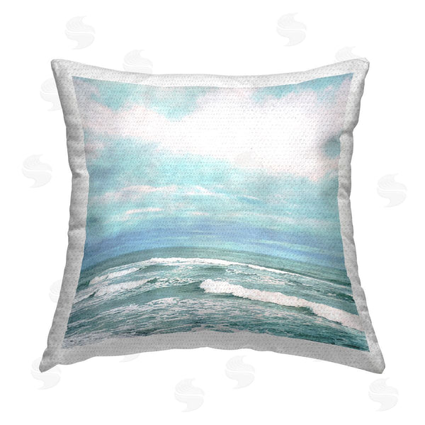 Stupell Industries Christine Zalewski | Rolling Ocean Waves Landscape Printed Throw Pillow