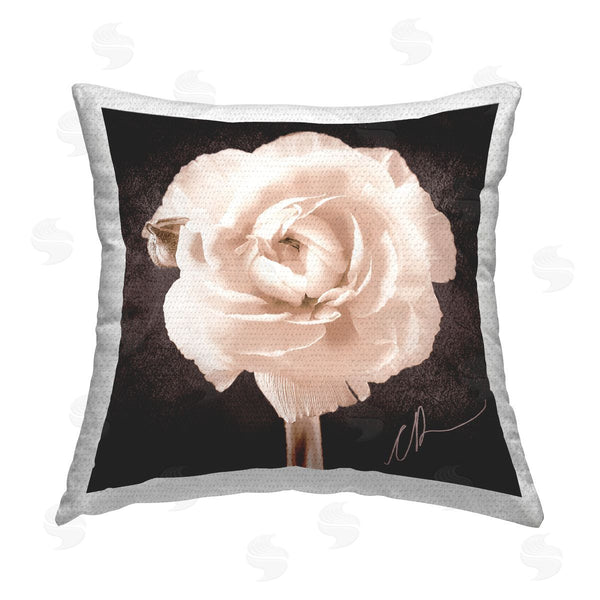 Stupell Industries Christine Zalewski | Rose Blossom On Grey Printed Throw Pillow