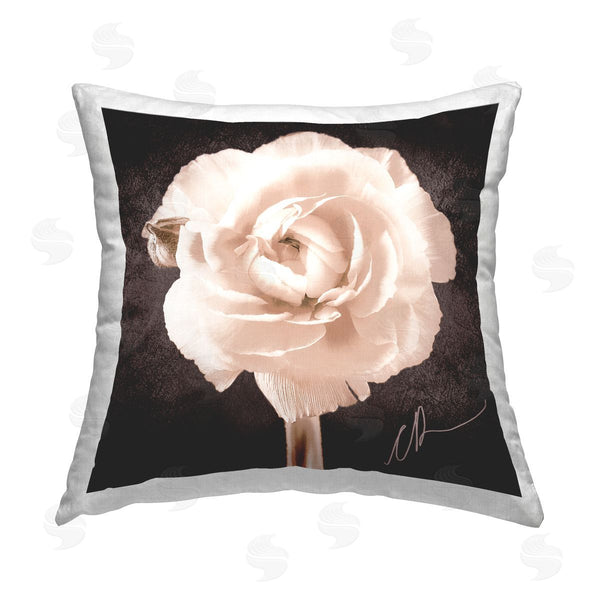 stupell industries Christine Zalewski | Rose Blossom on Grey Printed Throw Pillow