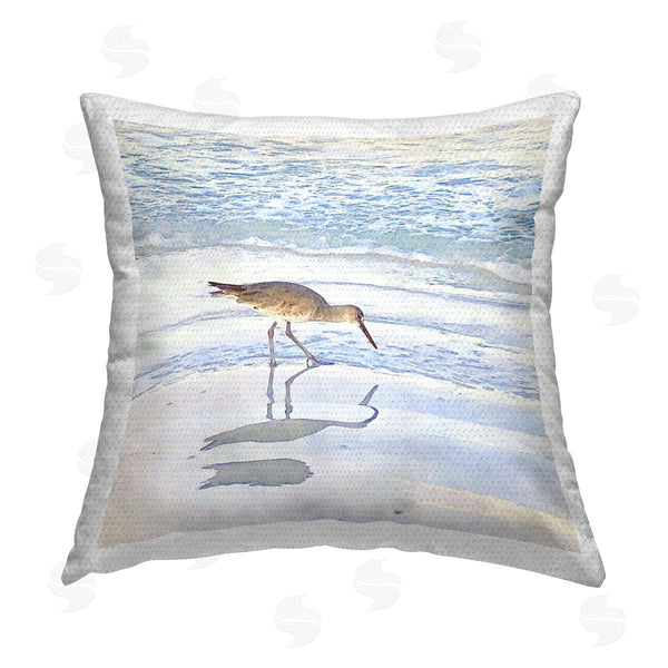Stupell Industries Christine Zalewski | Sandpiper Reflecting On Shore Printed Throw Pillow
