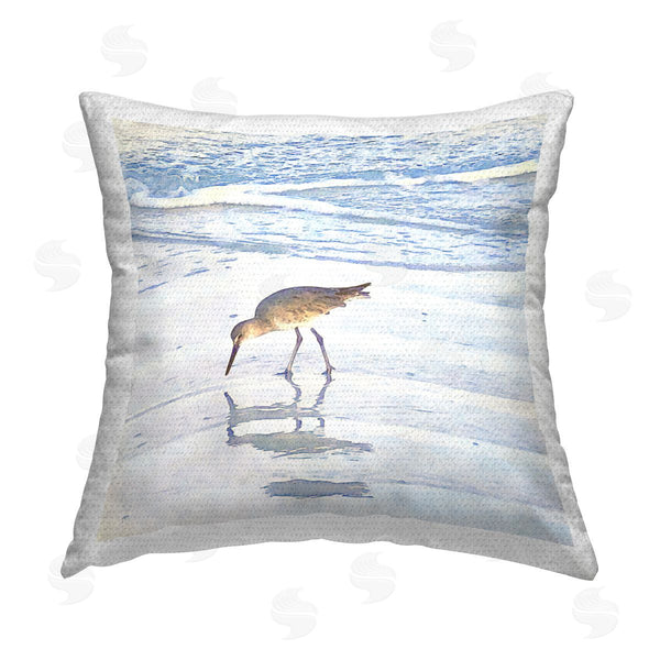 Stupell Industries Christine Zalewski | Sandpiper's Beach Reflection Printed Throw Pillow