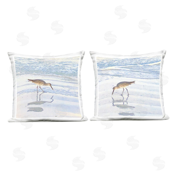 Stupell Industries Christine Zalewski | Seaside Sandpiper Birds Printed Throw Pillow Set