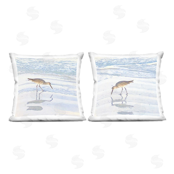 stupell industries Christine Zalewski | Seaside Sandpiper Birds Printed Throw Pillow Set