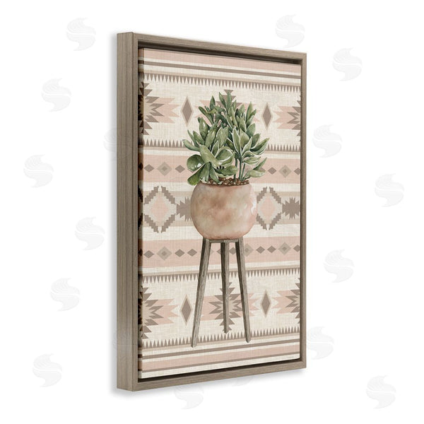 Stupell Industries Cindy Jacobs | Aztec Planter Green Plant Wall Art