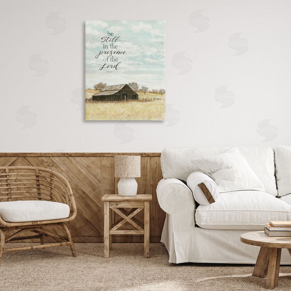 Stupell Industries Cindy Jacobs | Be Still Countryside Barn Wall Art