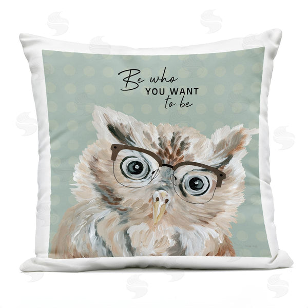Stupell Industries Cindy Jacobs | Be Who You Want To Be Owl Pattern Printed Throw Pillow