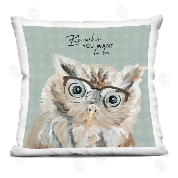 stupell industries Cindy Jacobs | Be Who You Want To Be Owl Pattern Printed Throw Pillow