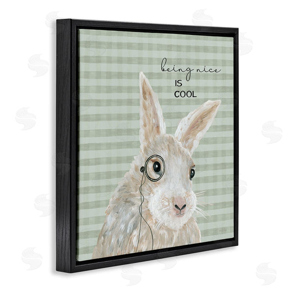 Stupell Industries Cindy Jacobs | Being Nice Is Cool Gingham Bunny Wall Art