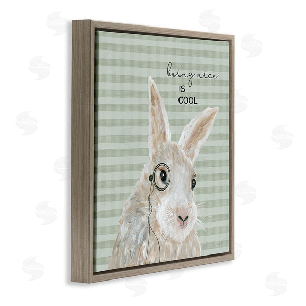 Stupell Industries Cindy Jacobs | Being Nice Is Cool Gingham Bunny Wall Art
