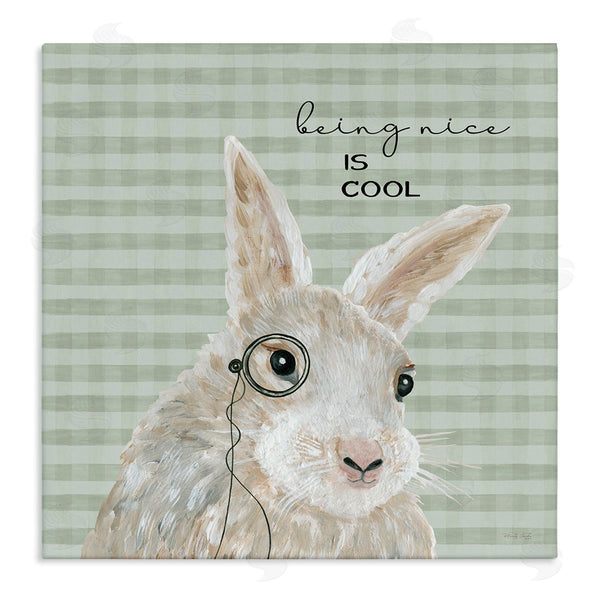 stupell industries Cindy Jacobs | Being Nice Is Cool Gingham Bunny Wall Art