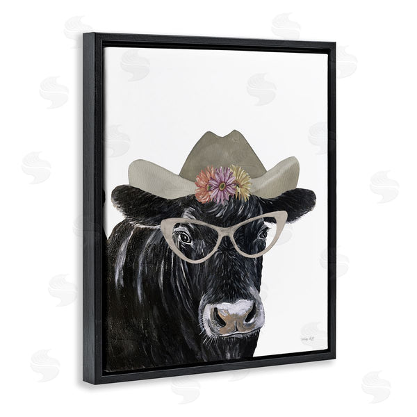 Stupell Industries Cindy Jacobs | Black Cow In Floral Hat Wall Art