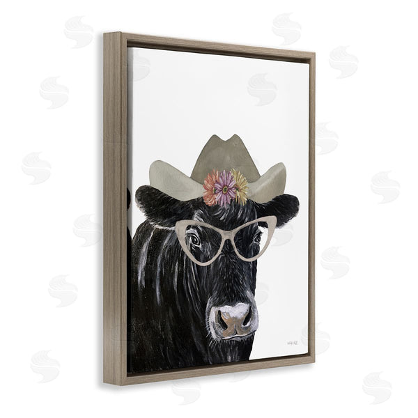 Stupell Industries Cindy Jacobs | Black Cow In Floral Hat Wall Art