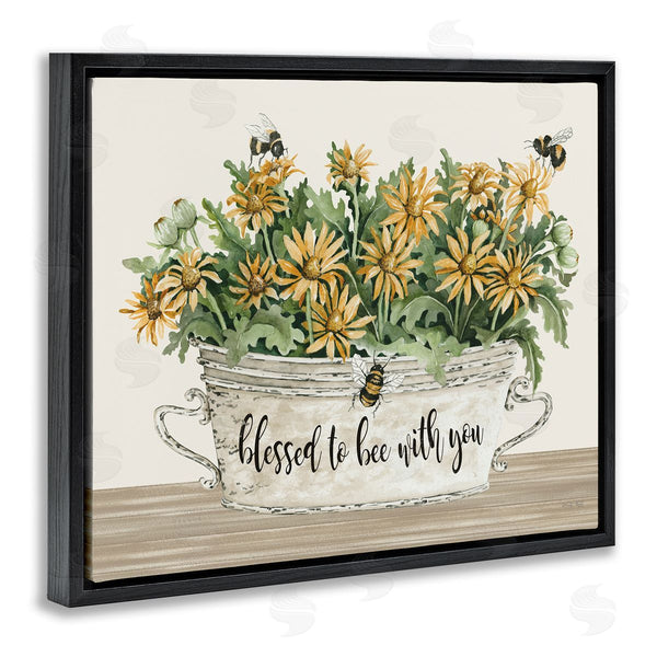 Stupell Industries Cindy Jacobs | Blessed With You Farmhouse Rustic Daisies Flower Planter Wall Art