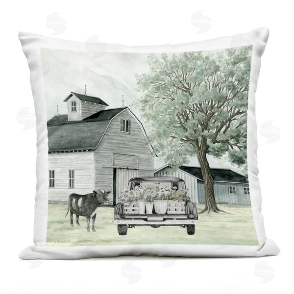 Stupell Industries Cindy Jacobs | Buttercup's Flowers On Farm Throw Pillow