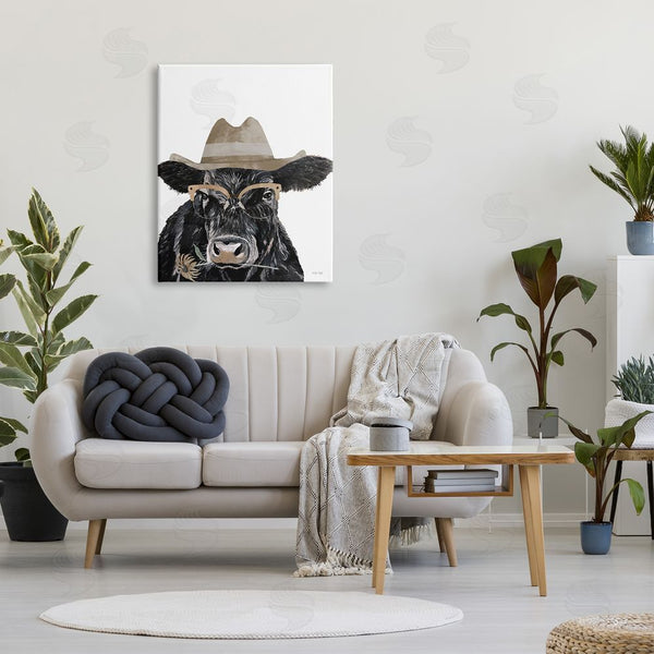 Stupell Industries Cindy Jacobs | Cattle In Hat & Glasses Wall Art