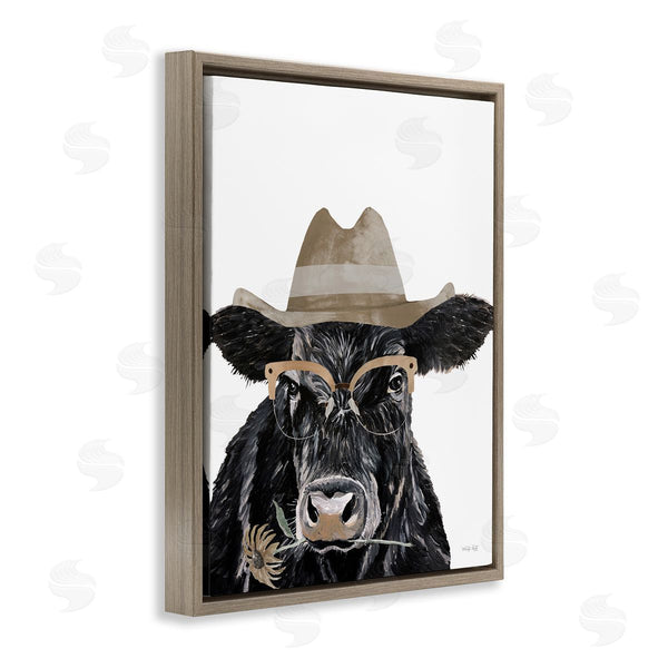 Stupell Industries Cindy Jacobs | Cattle In Hat & Glasses Wall Art