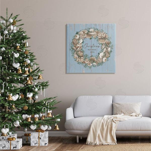 Stupell Industries Cindy Jacobs | Christmas By The Sea Shell Wreath Wall Art