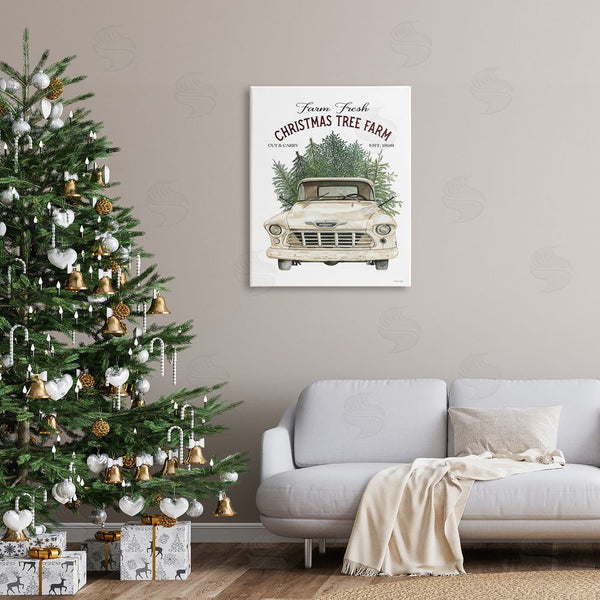 Stupell Industries Cindy Jacobs | Christmas Tree Farm Vintage Car Holiday Signage Wall Art