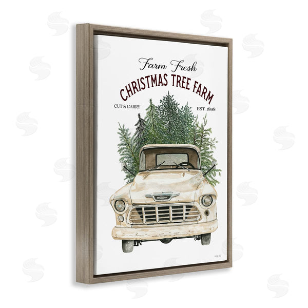 Stupell Industries Cindy Jacobs | Christmas Tree Farm Vintage Car Holiday Signage Wall Art