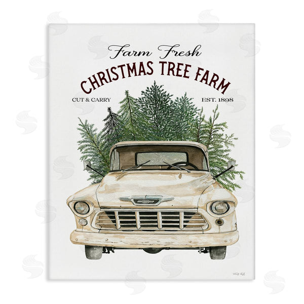 stupell industries Cindy Jacobs | Christmas Tree Farm Vintage Car Holiday Signage Wall Art
