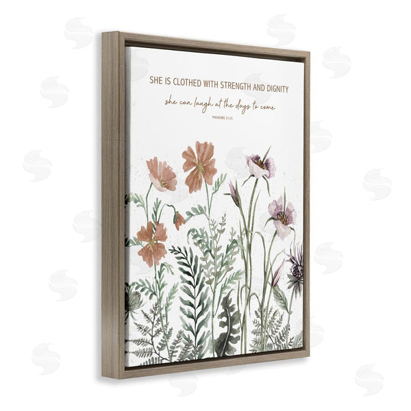 Stupell Industries Cindy Jacobs | Clothed With Strength Botanicals Wall Art
