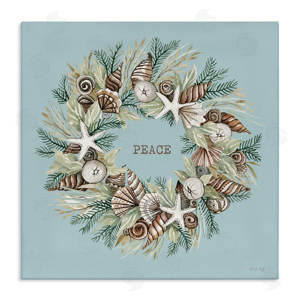 stupell industries Cindy Jacobs | Coastal Holiday Peace Wreath Wall Art