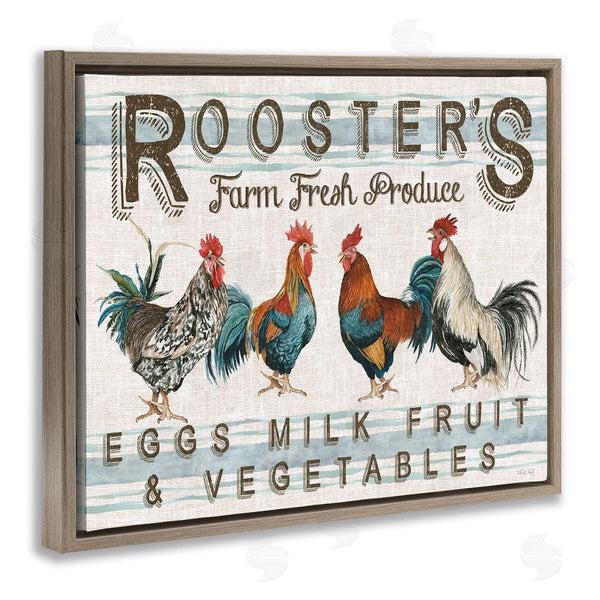 Stupell Industries Cindy Jacobs | Country Roosters Produce Wall Art