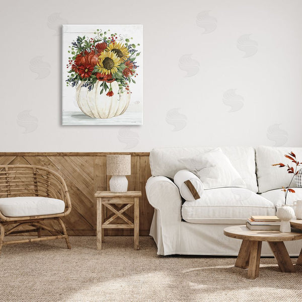 Stupell Industries Cindy Jacobs | Country Sunflower Pumpkin Bouquet Wall Art