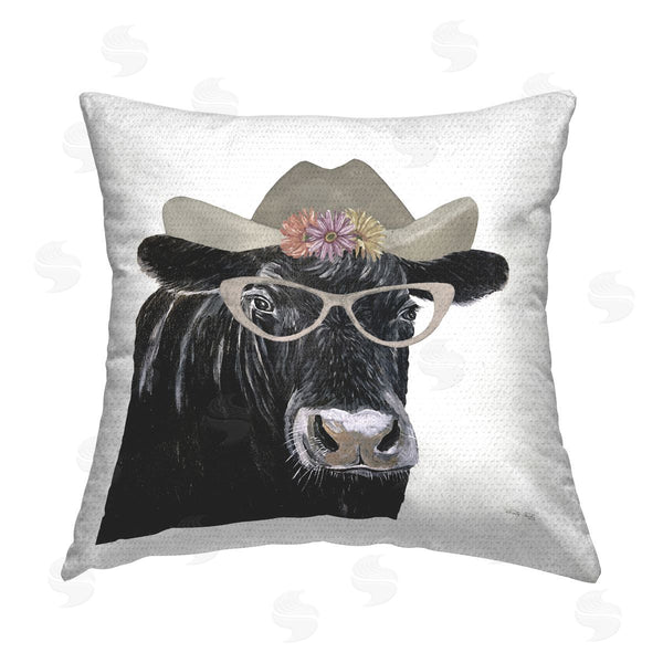 Stupell Industries Cindy Jacobs | Cow In Cowgirl Hat Printed Throw Pillow