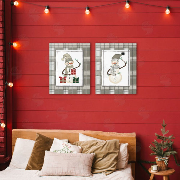 Stupell Industries Cindy Jacobs | Cozy Snowmen On Plaid