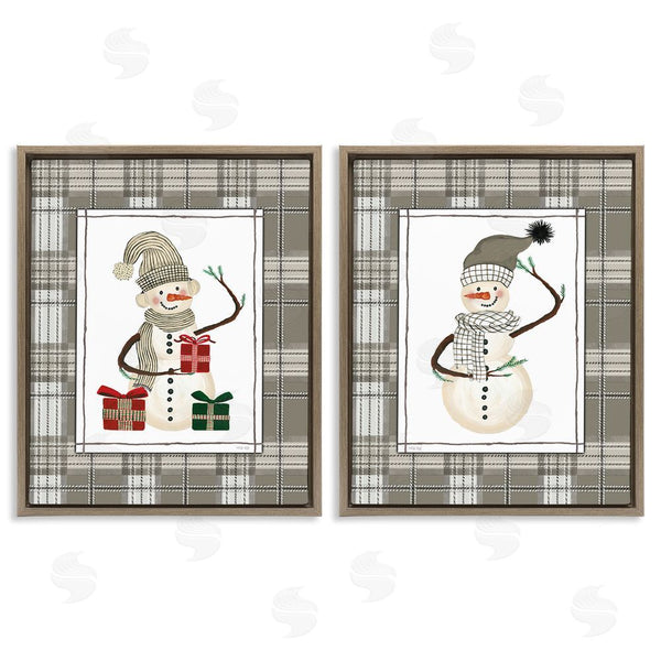 Stupell Industries Cindy Jacobs | Cozy Snowmen On Plaid